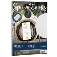 Carta metallizzata Special Events - A4 - 250 gr - bianco - conf. 10 fogli - Favini A690174