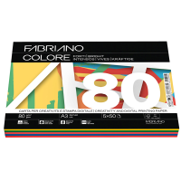 FabrianoColore - A3 - 80 gr - mix 5 colori forti - conf. 250 fogli - Fabriano - 19100810 - 8001348161851 - DMwebShop