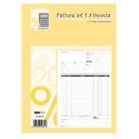 Blocco fatture 1 aliquota Iva 33,33,33 fogli autoautoricalcanti 29,7 x 21 cm - 3975