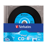 Scatola 10 CD-R Data Life Plus Data Vinyl - slim 1X-52X - 700Mb - Verbatim 43426