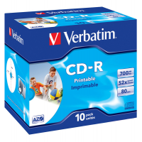 Scatola 10 CD-R DataLife Plus - Jewel Case - 1X-52X - stampabile inkjet - 700Mb - Verbatim - 43325 - 023942433255 - DMwebShop