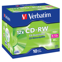Scatola 10 CD-RW DataLife Plus - 8X-10X - serigrafato - 700MB - Verbatim