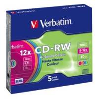 Scatola 5 CD-RW DataLife Plus - slim case - 8X-10X - serigrafato colorato - 700MB - Verbatim - 43167 - 23942431671 - DMwebShop
