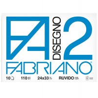 Album F2 - 24 x 33 cm - 110 gr - 10 fogli - ruvido punto metallo - Fabriano 04004105