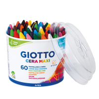Pastelli cera maxi - lunghezza 100 mm - Ø 11,5 mm - barattolo 60 pastelli - Giotto - 519200 - 8000825519208 - DMwebShop