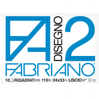 Album F2 - 24 x 33 cm - 10 fogli - 110 gr - liscio squadrato punto metallo - Fabriano 04204205
