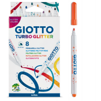 Pennarelli Turbo Glitter - punta 2,8 mm - colori assortiti - astuccio 8 pezzi - Giotto - 425800 - 8000825425806 - DMwebShop