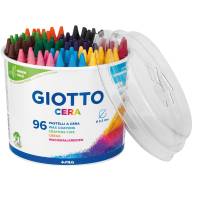 Pastelli cera - lunghezza 90 mm - con - Ø 8,5 mm - colori assortiti - barattolo 96 colori - Giotto - 523600 - 8000825001185 - DMwebShop