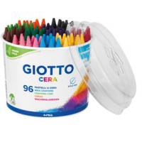 Pastelli cera - lunghezza 90 mm - con diametro 8,5 mm - colori assortiti - barattolo 96 colori - Giotto - 523600 - 8000825001185 - DMwebShop
