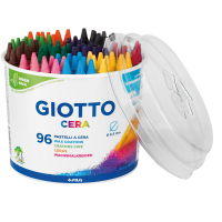 Pastelli cera - lunghezza 90 mm - con - Ø 8,5 mm - colori assortiti - barattolo 96 colori - Giotto 523600