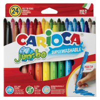 Pennarelli Jumbo - punta 6 mm - colori assortiti - lavabili - scatola 24 pezzi - Carioca - 40570 - 8003511405700 - DMwebShop