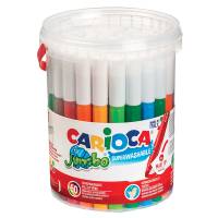 Pennarelli Jumbo - punta 6 mm - colori assortiti - lavabili - barattolo 50 pezzi - Carioca - 42312 - 8003511423124 - DMwebShop