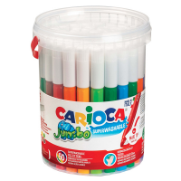 Pennarelli Jumbo - punta 6 mm - colori assortiti - lavabili - barattolo 50 pezzi - Carioca - 42312 - 8003511423124 - DMwebShop