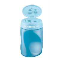 Temperamatite Easy con contenitore - 3 fori - ergonomico - blu - per mancini - Stabilo - 4501/2 - 4006381415866 - DMwebShop
