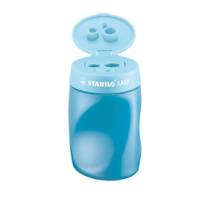 Temperamatite Easy con contenitore - 3 fori - ergonomico - blu - per destrimani - Stabilo - 4502/2 - 4006381415903 - DMwebShop