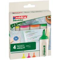 Evidenziatore 24 EcoLine - punta a scalpello - tratto 2 - 5 mm - astuccio 4 colori - Edding - 4-24-4S - 4004764917723 - DMwebShop