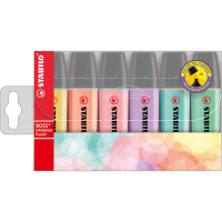 Evidenziatore Boss Original Pastel - tratto 2 - 5 mm - colori assortiti - astuccio 6 pezzi - Stabilo - 70/6-2 - 4006381492881 - DMwebShop