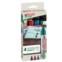 Marcatore permanente 21 Ecoline - punta conica 1,5 - 3 mm - colori assortiti - conf. 4 pezzi - Edding - 4-21-4 - 4004764917907 - DMwebShop