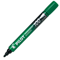 Marcatore Permanente Markers 100 - punta tonda - 4,5 mm - verde - conf. 12 pezzi - Pilot - 002708 - 4902505511127 - DMwebShop
