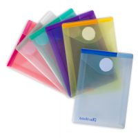 Buste con velcro - formato verticale - 8 x 11,5 cm - PP - colori assortiti - conf. 6 colori - Djois - B510219 - 3377995102192 - DMwebShop
