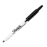 Marcatore permanente fine RT a scatto punta conica fine 1 mm nero - 6881