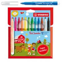 Pennarelli Trio Jumbo punta 3,0 mm colori assortiti astuccio 12 pezzi - 18409