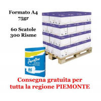 Carta da fotocopie - A4 - 75 gr - 500 fogli - bianca (bancale da 300 risme Piemonte) Paperline A4 - bancale300r - DMwebShop