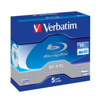 Scatola 5 DVD Blu Ray BD-R SL - Jewel Case - Bianco-Blu - 50 Gb - Verbatim - 43748 - 23942437482 - DMwebShop