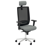 Poltrona semidirezionale Kind KIPGN - con braccioli regolabili e poggiatesta - grigio chiaro - Unisit - KIPGN/BR3D/LI - DMwebShop