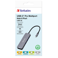 USB-C Pro Multiport Hub 8 Port CMH-08 - Verbatim - 32151 - 023942321514 - DMwebShop