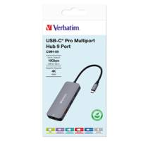 USB-C Pro Multiport Hub 9 Port CMH-09 - Verbatim - 32152 - 23942321521 - DMwebShop
