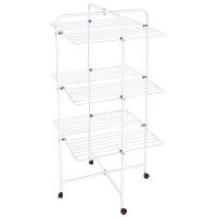 Stendibiancheria verticale Sahara - 3 piani - 68 x 171 cm - acciaio verniciato - bianco - No Brand - 2466603 - 8003512668920 - DMwebShop