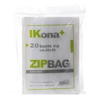 Sacchetti zip - 30 x 45 cm - PE - trasparente - conf. 20 pezzi - Ikona - 1802 - 8004957012163 - DMwebShop