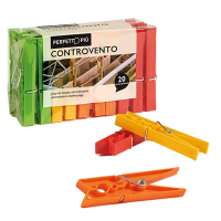 Mollette biancheria Controvento Colours - colori assortiti - conf 20 pezzi - Perfetto - 0389C - 8000957038936 - DMwebShop