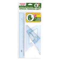 Set disegno per mancini - riga 30 cm - squadre 45/60 gradi - Arda - 70420MAN - 8003438002471 - DMwebShop