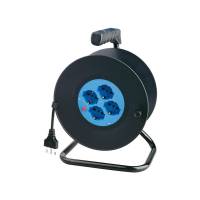 Prolunga con avvolgicavo da 25 mt 4 prese Schuko bipasso MKC - 18987