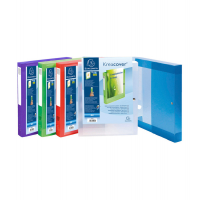 Cartella personalizzabile con bottone Kreacover - PPL - 24 x 32 cm - dorso 4 cm - colori assortiti - Exacompta 59989E