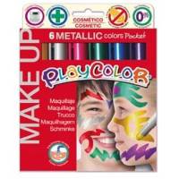 Tempera solida Make Up - cosmetica - Playcolor - astuccio 6 colori metallic - Instant - 01011 - 8414213010114 - DMwebShop
