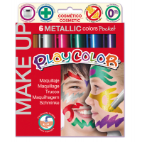 Tempera solida Make Up - cosmetica - Playcolor - astuccio 6 colori metallic - Instant - 01011 - 8414213010114 - DMwebShop