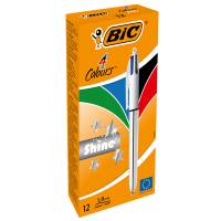 Penna sfera scatto multifunzione 4 Colors Shine - punta 1 mm - fusto silver - conf. 12 pezzi - Bic - 982873 - 3086123343979 - DMwebShop