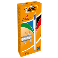 Penna sfera scatto multifunzione 4 Colors Shine - punta 1 mm - fusto silver - conf. 12 pezzi - Bic - 982873 - 3086123343979 - DMwebShop