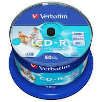 Scatola 50 CD-R Bulk Data Life Plus - spindle 1X-52X -700Mb - Verbatim 43438