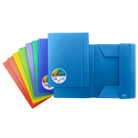 Cartelle con elastico Garda - 3 lembi - PP - dorso piatto - colori assortiti - conf. 24 pezzi - Plastibor - P0000190 - 8000851910093 - DMwebShop
