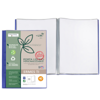 Portalistini personalizzabile Ermes TI - 22 x 30 cm - PP riciclato - 40 buste - blu - Sei Rota - 57274007 - 8004972031644 - DMwebShop