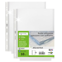 Buste forate ATLA GS plus - 22 x 30 cm - con soffietto - conf. 10 pezzi - Sei Rota - 662607 - 8004972029696 - DMwebShop