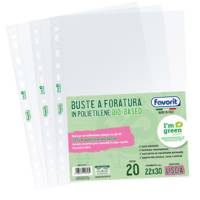 Buste forate - 22 x 30 cm - PE Bio-Based - liscio superior - conf. 20 pezzi - Favorit - 400178113 - 8006779048139 - DMwebShop