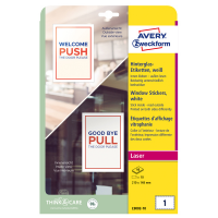 Etichette adesive per finestre - in carta - con pellicola - laser - rimovibili - 210 x 148 mm - 1et/fg - 10 fogli - bianco - Avery L9002-10 - 4004182334911 - DMwebShop
