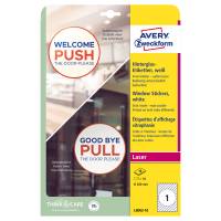 Etichette adesive per finestre - in carta - con pellicola - laser - rimovibili - Ø 200 mm - 1et/fg - 10 fogli - bianco - Avery - L9003-10 - 4004182334928 - DMwebShop