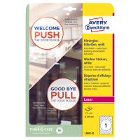 Etichette adesive per finestre - in carta - con pellicola - laser - rimovibili - Ø 200 mm - 1et/fg - 10 fogli - bianco - Avery - L9003-10 - 4004182334928 - DMwebShop