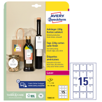Cartellino stampabile - in cartoncino - con bordi lisci - laser - 50 x 50 mm - 15 cartoncini a foglio - 10 fogli - bianco - Avery - T2003-10 - 4004182335345 - DMwebShop